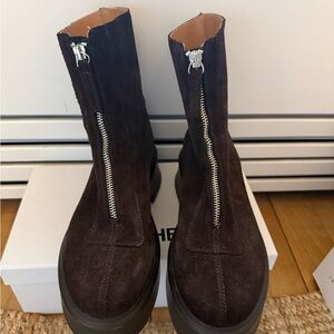 Steve Madden Chocolate Brown Suede Zipper Boots